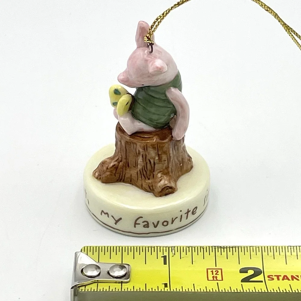 Vintage Disney Classic Pooh Piglet Porcelain Ornament Midwest Cannon Falls 2.5